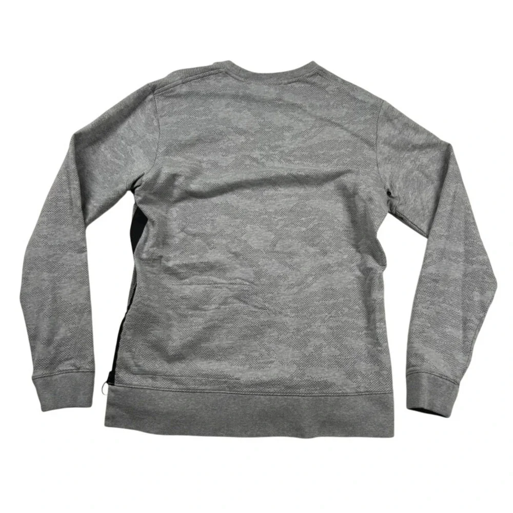 Nike Court Tennis Graphic Sweatshirt Womens M Gray Camo Side Zip Pullover